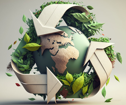 Recycle symbol copy space, Eco friendly earth background. Genera